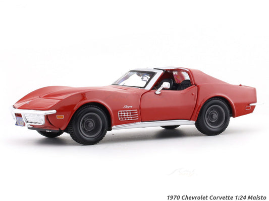 1970 Chevrolet Corvette red 1:24 licensed diecast Scale Model car collectible