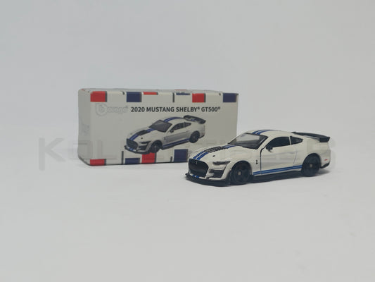 Shelby GT500 White 1:64 scale model car -