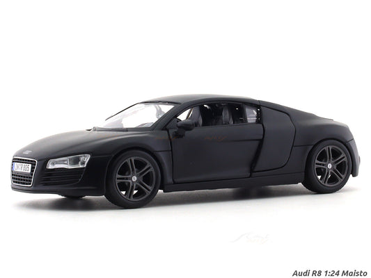 Audi R8 matte black 1:24 licensed diecast Scale Model car