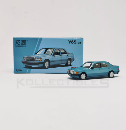 Mercedes Benz 190E Blue 1:64 scale model cars - Xcartoys x Poprace