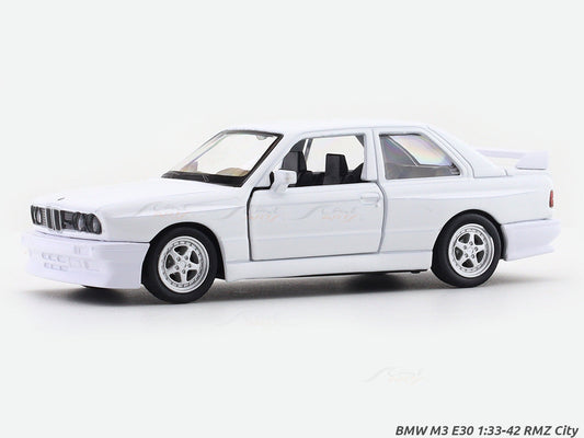 BMW M3 E30 White 1:33-42 RMZ City licensed pull back car scale model