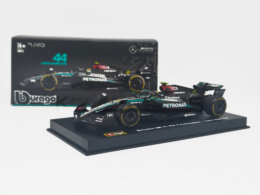 Mercedes AMG W-15 Formula 1 2024 Lewis Hamilton 1:43 scale model car with Acrylic case