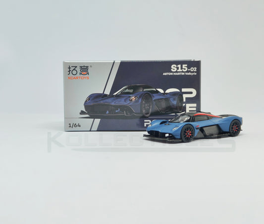 Aston Martin Valkyire Satin Marina Blue 1:64 scale model car- Xcartoys x Poprace