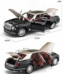1:24 Scale Bentley Mulsanne Diecast Model Car with Pull-Back Action