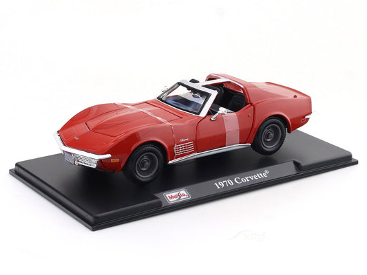 1970 Chevrolet Corvette red 1:24 licensed diecast Scale Model car collectible