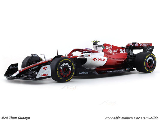Broken Packaging : 2022 Alfa-Romeo C42 #24 Zhou Guanyu 1:18 Solido diecast scale model car collectible