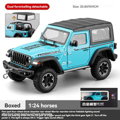 1:24 Jeep WRANGLER RUBICON Off-road with Sound and Light Pullback open door Metal Car Model
