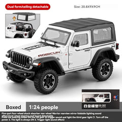 1:24 Jeep WRANGLER RUBICON Off-road with Sound and Light Pullback open door Metal Car Model