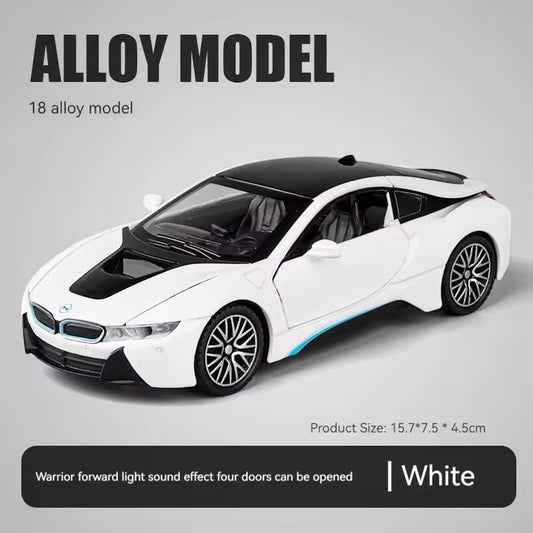 1:32 BMW I8 Toy Car Metal Pull Back Diecast Car Multicolor