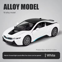 1:32 BMW I8 Toy Car Metal Pull Back Diecast Car Multicolor
