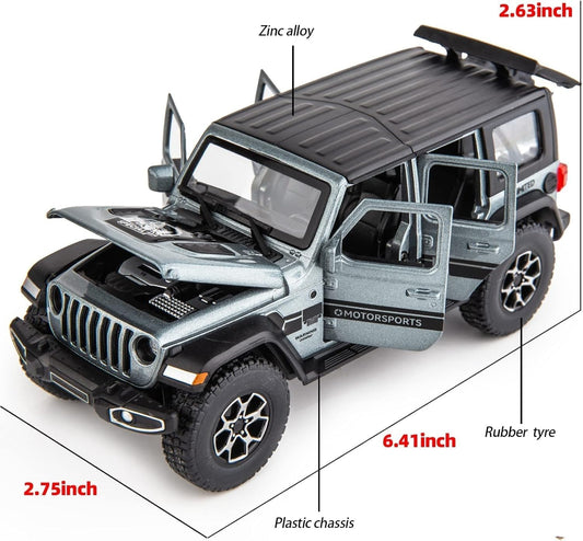 1:32 Wrangler Jeep Toy Car Metal Pull Back Diecast Car Multicolor