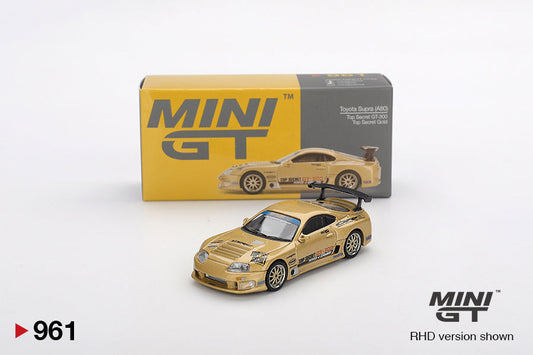 Toyota Supra (A80) Top Secret GT-300 Top Secret Gold 1:64 scale model car - Mini GT