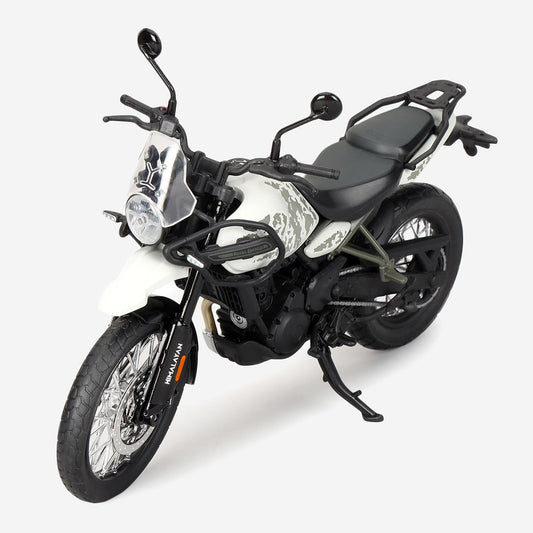 Royal Enfield New Himalayan scale model bike 1/12 White