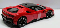 Ferrari SF90 Stradale Red Black 1/24 Diecast Model Car by