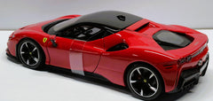 Ferrari SF90 Stradale Red Black 1/24 Diecast Model Car by