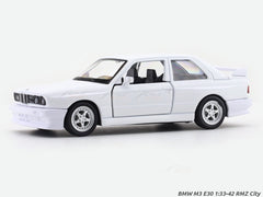 BMW M3 E30 White 1:33-42 RMZ City licensed pull back car scale model