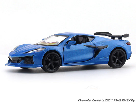 Chevrolet Corvette Z06 blue 1:33-42 RMZ City licensed pull back car scale model