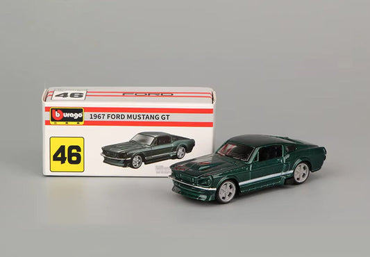 1967  Ford Mustang GT Dark Green 1:64 scale model car -