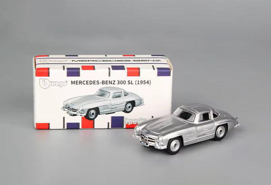 Mercedes Benz 300SL Silver 1:64 scale model car