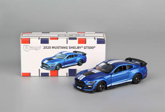 Shelby GT500 Blue 1:64 scale model car -